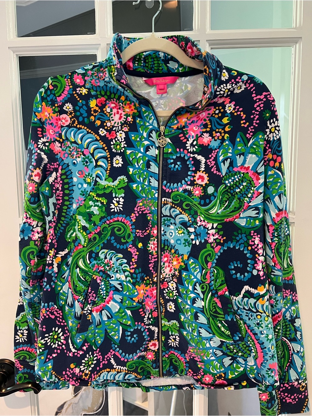Lilly Pulitzer Leona Navy Zip-Up Jacket